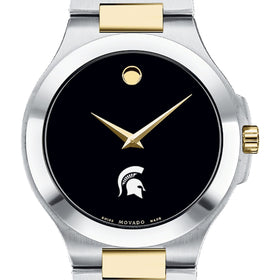 Michigan State Men&#39;s Movado Collection Two-Tone Watch with Black Dial Shot #1