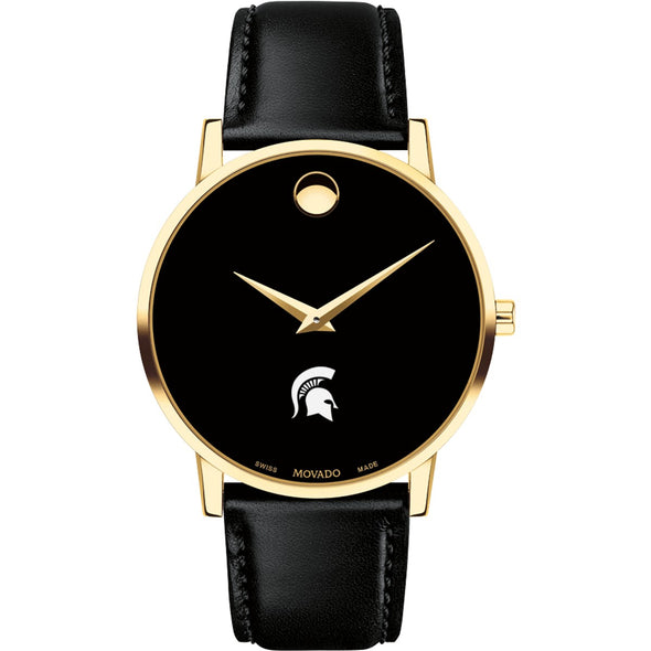 Michigan State Men&#39;s Movado Gold Museum Classic Leather Shot #2
