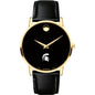Michigan State Men's Movado Gold Museum Classic Leather Shot #2