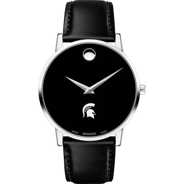 Michigan State Men&#39;s Movado Museum with Leather Strap Shot #2
