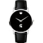 Michigan State Men's Movado Museum with Leather Strap Shot #2