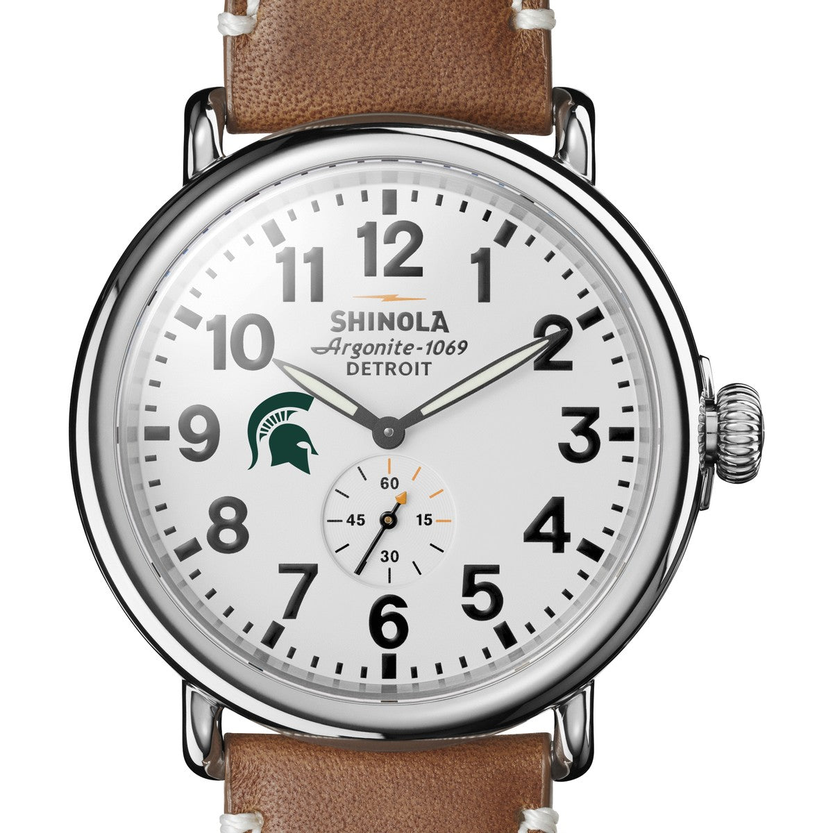 Michigan State Shinola Watch, The Runwell 47 mm White Dial | M