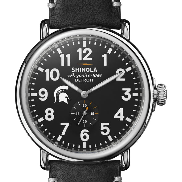 Michigan State Shinola Watch, The Runwell 47mm Black Dial Shot #1