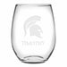Michigan State Stemless Wine Glasses Made in the USA - Set of 2