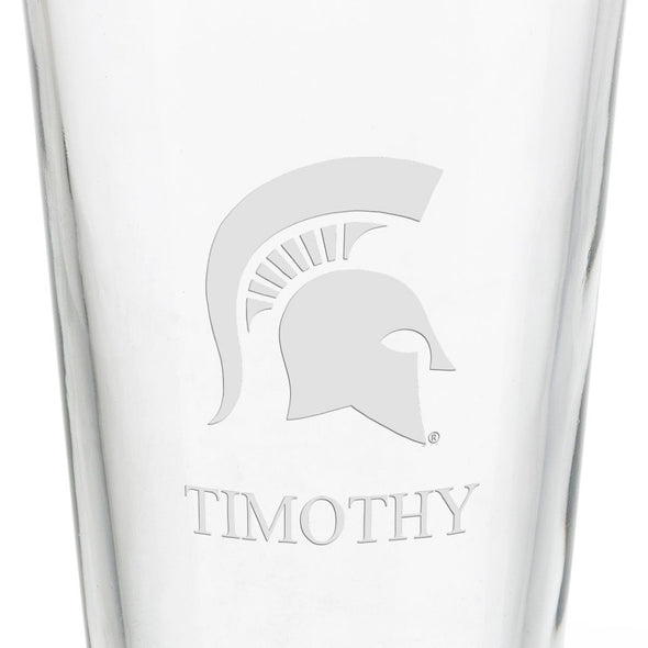 Michigan State University 16 oz Pint Glass- Set of 4 Shot #3