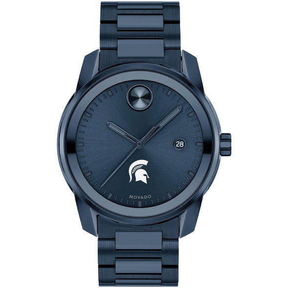 Michigan State University Men&#39;s Movado BOLD Blue Ion with Date Window Shot #2