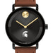 Michigan State University Men's Movado BOLD with Cognac Leather Strap