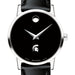 Michigan State Women's Movado Museum with Leather Strap