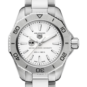 Michigan State Women&#39;s TAG Heuer Steel Aquaracer with Silver Dial Shot #1