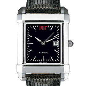 MIT Men&#39;s Black Quad Watch with Leather Strap Shot #1