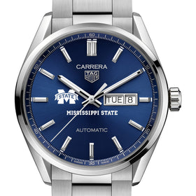 MS State Men&#39;s TAG Heuer Carrera with Blue Dial &amp; Day-Date Window Shot #1