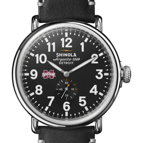 MS State Shinola Watch, The Runwell 47mm Black Dial Shot #1