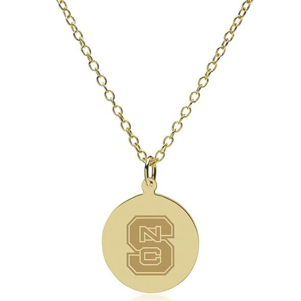 NC State 14K Gold Pendant &amp; Chain Shot #2