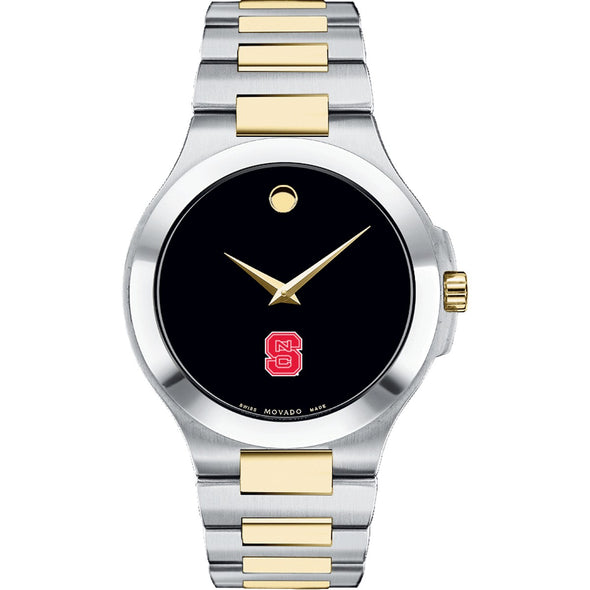NC State Men&#39;s Movado Collection Two-Tone Watch with Black Dial Shot #2