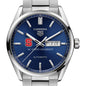 NC State Men's TAG Heuer Carrera with Blue Dial & Day-Date Window Shot #1