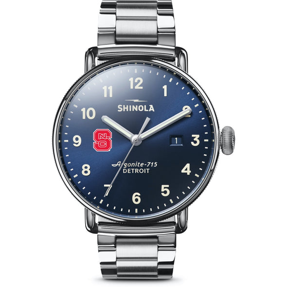 NC State Shinola Watch, The Canfield 43mm Blue Dial Shot #2