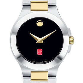 NC State Women&#39;s Movado Collection Two-Tone Watch with Black Dial Shot #1