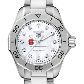 NC State Women&#39;s TAG Heuer Steel Aquaracer with Diamond Dial Shot #1