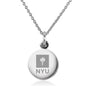 New York University Necklace with Charm in Sterling Silver Shot #1