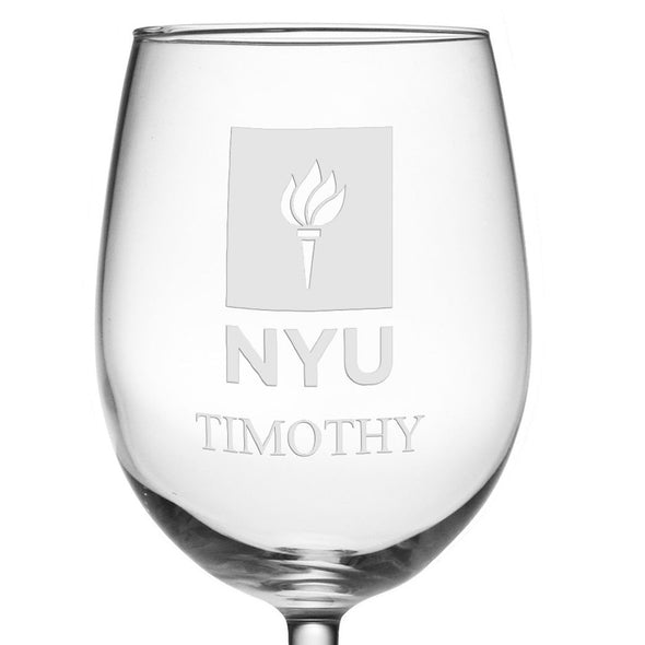 New York University Red Wine Glasses - Set of 2 - Made in the USA Shot #3