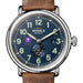 New York University Shinola Watch, The Runwell Automatic 45 mm Blue Dial and British Tan Strap at M.LaHart & Co.
