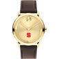 North Carolina State Men's Movado BOLD Gold with Chocolate Leather Strap Shot #2