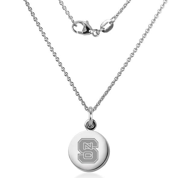 North Carolina State Necklace with Charm in Sterling Silver Shot #2