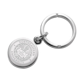 Northeastern Sterling Silver Insignia Key Ring Shot #1