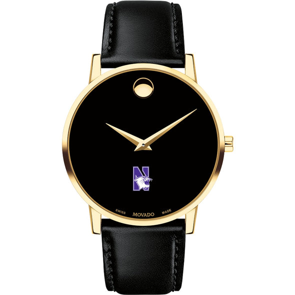 Northwestern Men&#39;s Movado Gold Museum Classic Leather Shot #2