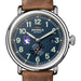 Northwestern University Shinola Watch, The Runwell Automatic 45 mm Blue Dial and British Tan Strap at M.LaHart & Co.
