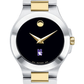 Northwestern Women&#39;s Movado Collection Two-Tone Watch with Black Dial Shot #1