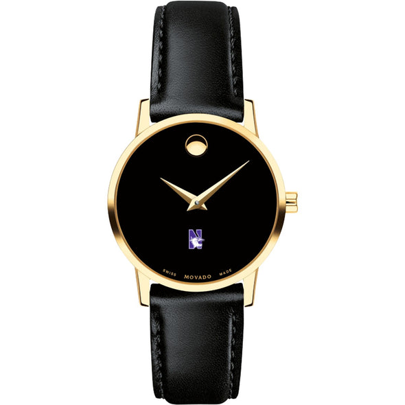 Northwestern Women&#39;s Movado Gold Museum Classic Leather Shot #2