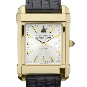 Notre Dame Men&#39;s Gold Watch with 2-Tone Dial &amp; Leather Strap at M.LaHart &amp; Co. Shot #1