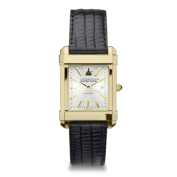 Notre Dame Men&#39;s Gold Watch with 2-Tone Dial &amp; Leather Strap at M.LaHart &amp; Co. Shot #2