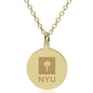 NYU 14K Gold Pendant & Chain Shot #1