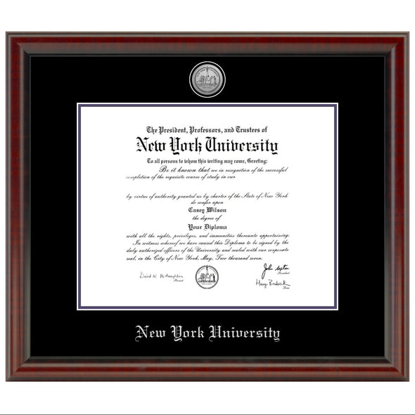 NYU Diploma Frame - Silver Medallion Shot #1