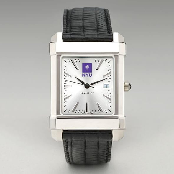 NYU Men&#39;s Collegiate Watch with Leather Strap Shot #2