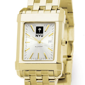 NYU Men&#39;s Gold Watch with 2-Tone Dial &amp; Bracelet at M.LaHart &amp; Co. Shot #1