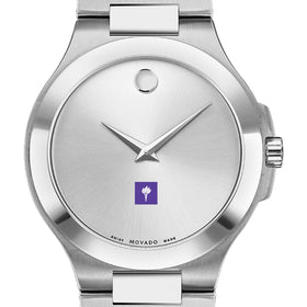 NYU Men&#39;s Movado Collection Stainless Steel Watch with Silver Dial Shot #1