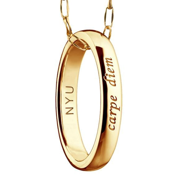NYU Monica Rich Kosann &quot;Carpe Diem&quot; Poesy Ring Necklace Gold Shot #3