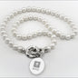 NYU Pearl Necklace with Sterling Silver Charm Shot #1