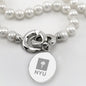 NYU Pearl Necklace with Sterling Silver Charm Shot #2
