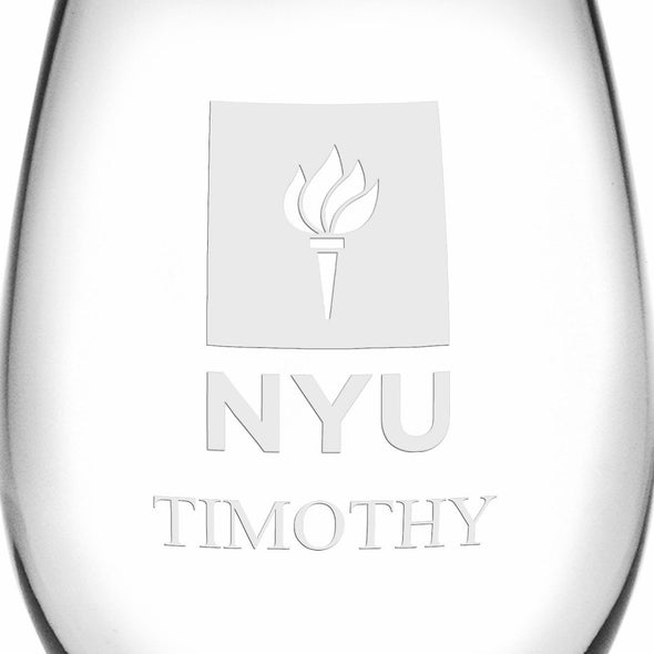 NYU Stemless Wine Glasses Made in the USA - Set of 4 Shot #3