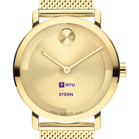 NYU Stern School of Business Men&#39;s Movado BOLD Gold with Mesh Bracelet Shot #1