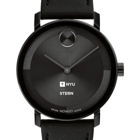 NYU Stern School of Business Men&#39;s Movado BOLD with Black Leather Strap Shot #1