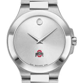 Ohio State Men&#39;s Movado Collection Stainless Steel Watch with Silver Dial Shot #1