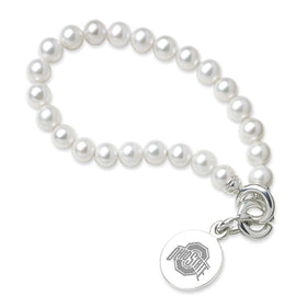 Ohio State Pearl Bracelet with Sterling Silver Charm Shot #1