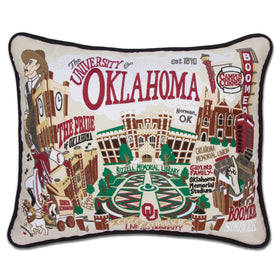 Oklahoma Embroidered Pillow Shot #1