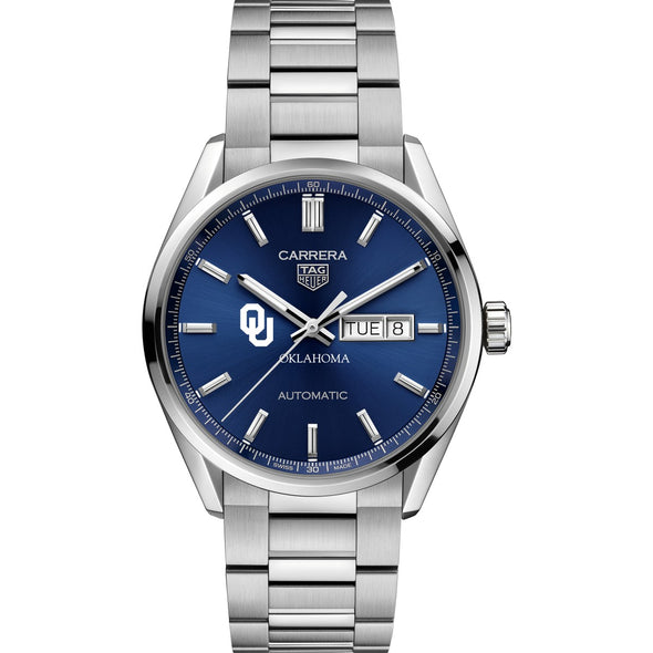 Oklahoma Men&#39;s TAG Heuer Carrera with Blue Dial &amp; Day-Date Window Shot #2
