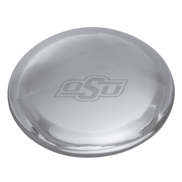 Oklahoma State Glass Dome Paperweight by Simon Pearce Shot #2
